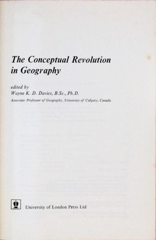 The Conceptual Revolution in Geography