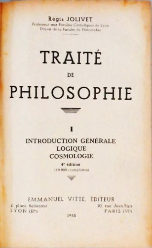 Traité de Philosophie - Em 3 Volumes