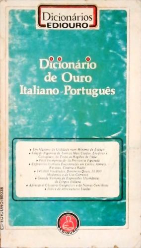Dicionário De Ouro Italiano-português