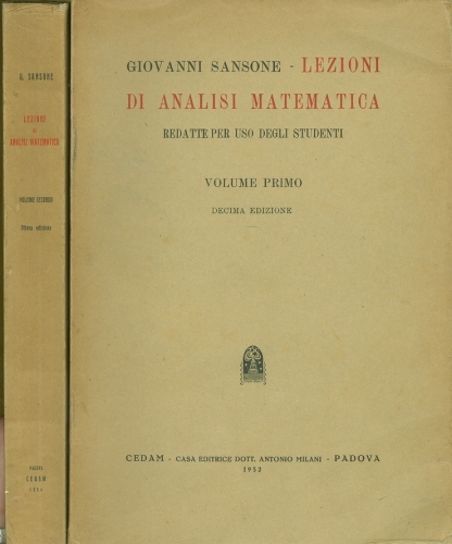 Lezioni di Analisi Matematica (Em 2 Volumes) (Aulas de Análise Matemática)