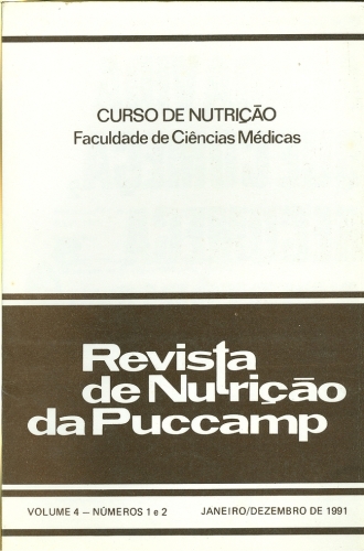 Revista de Nutrição da Puccamp (Volume 4 - Número 1 e 2)