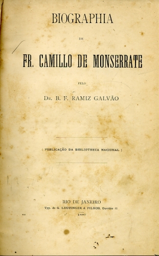 Biographia de Fr. Camillo de Monserrate
