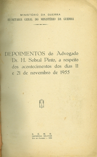 Depoimentos do Advogado Dr. H. Sobral Pinto