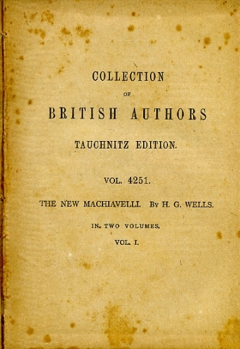 The New Machiavelli (Volume 1)