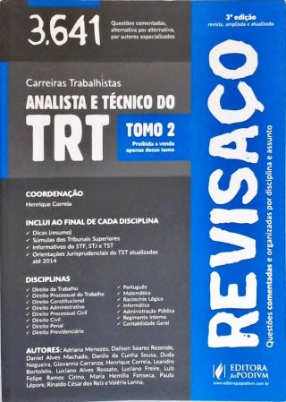 Analista e Técnico do Tribunal Regional do Trabalho - Vol. 2