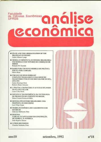 Revista Análise Econômica (Ano 10 - Nº 18)