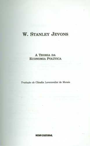 A Teoria da Economia Política