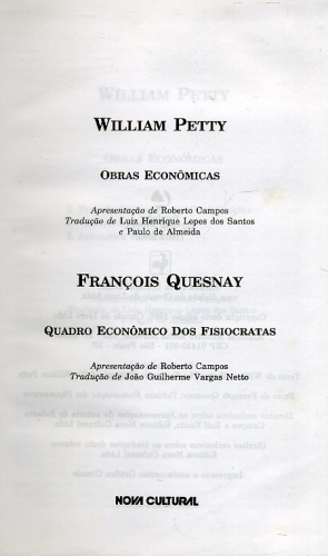 <i>Obras Econômicas</i> e <i>Quadro Econômico dos Fisiocratas</i>