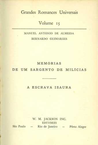 Memórias de um Sargento de Milícias/A Escrava Isaura