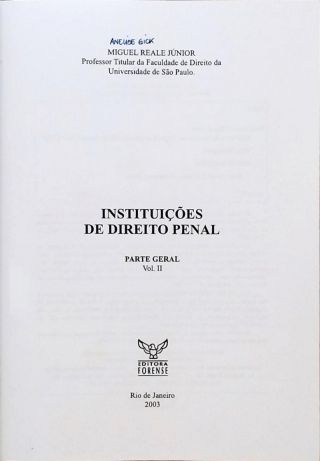 Instituições de Direito Penal