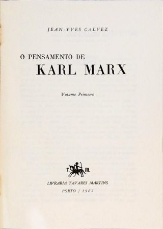 O Pensamento De Karl Marx - Em 2 Volumes