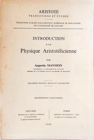 Introduction a la Physique Aristotélicienne