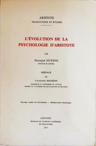 LÉvolution de la Psychologie D Aristote