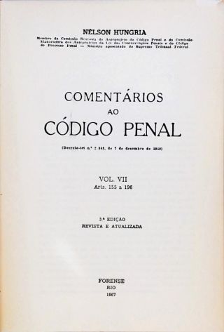 Comentários ao Código Penal - Vol. 7