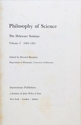 Philosophy os Science - Vol. 2