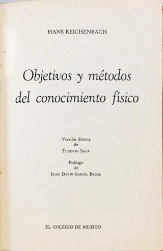 Objetivos y Métodos del Conocimiento Físico