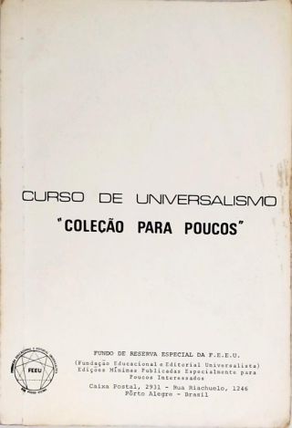 Curso De Universalismo Coleção Para Poucos