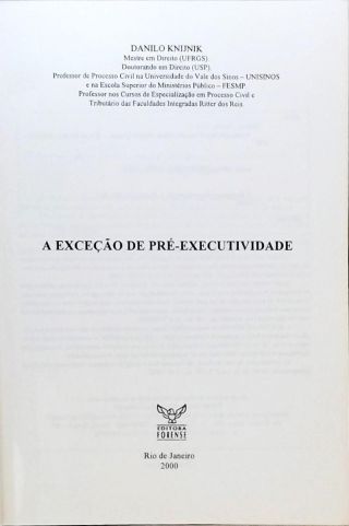 Exceção da Pré-executividade