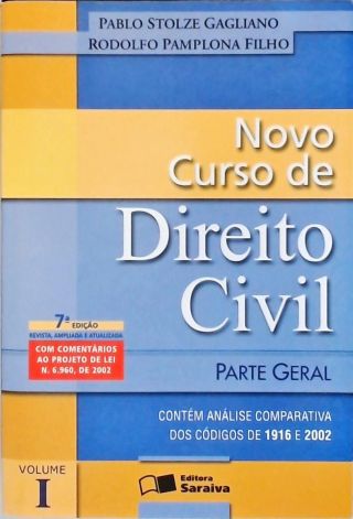 Novo Curso de Direito Civil  - Vol. 1