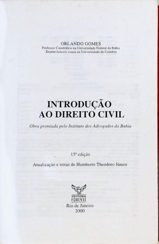 Introdução ao Direito Civil