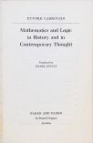 Mathematics and Logic in History and in Contemporary Thought