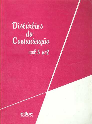 Distúrbios da Comunicação (Vol. 5, nº 2)