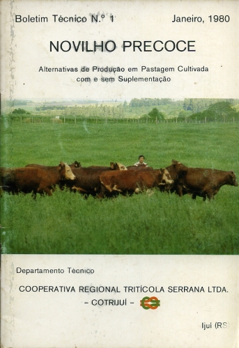 Boletim Técnico Nº 1 (Janeiro, 1980): Novilho Precoce