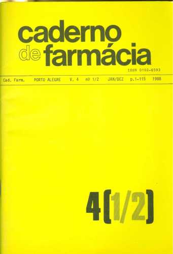 Caderno de Farmácia (v. 4, nº 1/2)