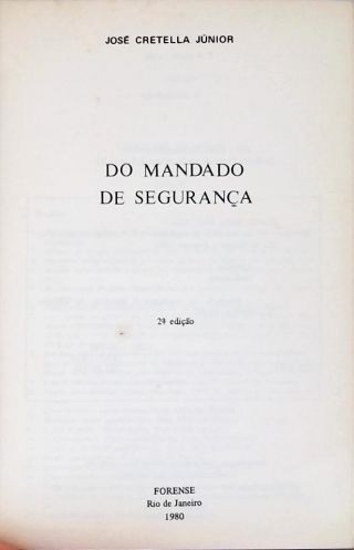Do Mandado de Segurança