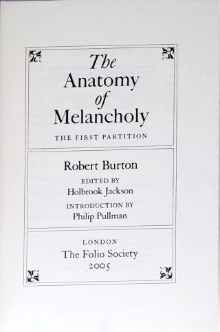 The Anatomy Of Melancholy - Em 3 Volumes