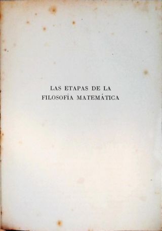 Las Etapas de la Filosofía Matemática