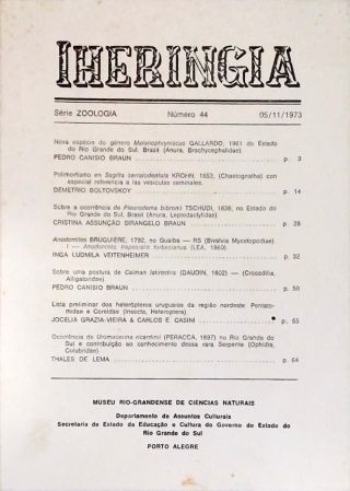 Iherengia Série Zoologia Nº 44