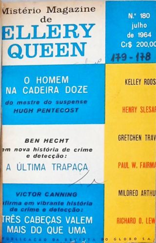Mistério Magazine de Ellery Queen Nºs 178, 179 e 180