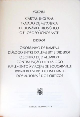 Os Pensadores - Voltaire - Diderot