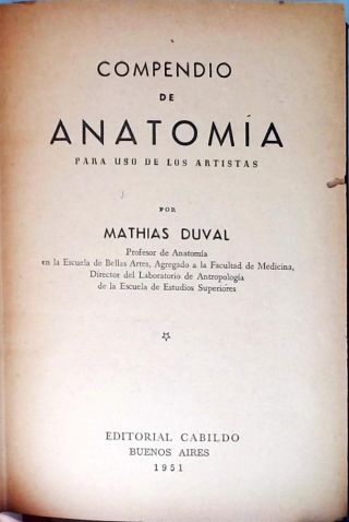 Compendio de Anatomía Artistica para uso de los artistas