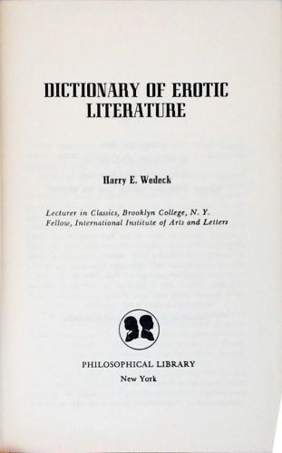 Dictionay of Erotic Literature