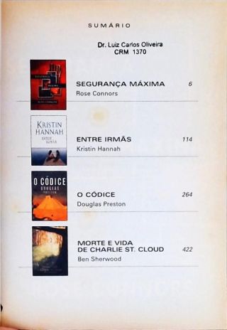 Segurança Máxima - Entre Irmãs - o Códice - Morte e Vida de Charlie St. Cloud