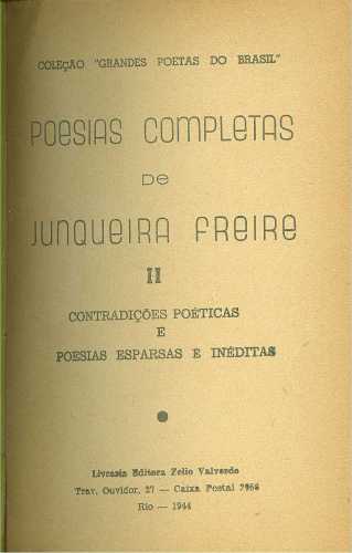 Poesias Completas de Junqueira Freire (Em 2 Volumes)