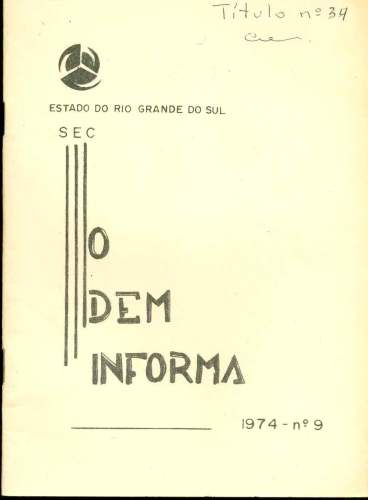 O Dem Informa (Departamento de Educação Média) Nº 9, 1974