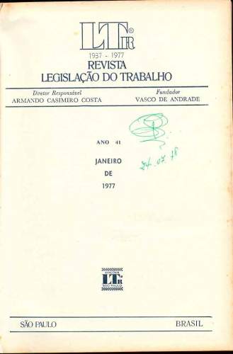 LTr - Revista Legislação do Trabalho (Em 2 Volumes, Ano 41)