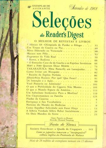 Revista Seleções Readers Digest (Tomo LIV, Nº 320, Setembro 1968)