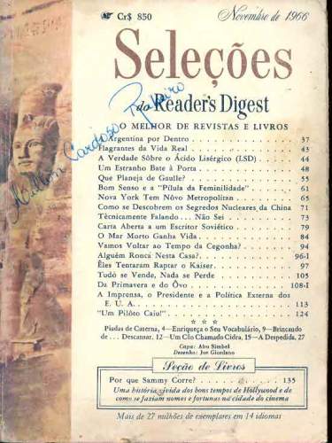 Revista Seleções Readers Digest (Tomo L, Nº 298, Novembro de 1966)