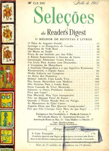Revista Seleções Readers Digest (Tomo XLVIII, Nº 282, Julho de 1965)