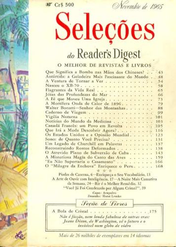 Revista Seleções Readers Digest (Tomo XLVIII, Nº 286, Novembro de 1965)