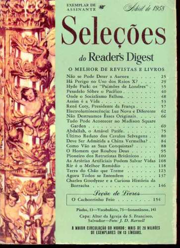 Revista Seleções Readers Digest (Tomo XXXIII, Nº 195, Abril 1958)