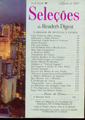 Revista Seleções Readers Digest (Tomo XXXIV, Nº 199, Agosto 1958)