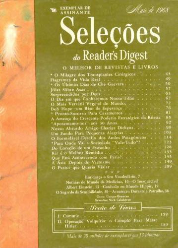 Revista Seleções Readers Digest (Tomo LIII, Nº 316, Maio de 1968