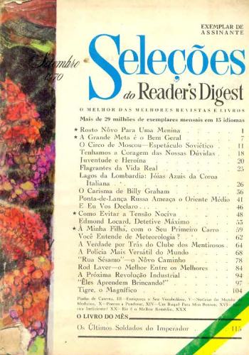 Revista Seleções Readers Digest (Tomo LVIII, nº 344, Setembro de 1970)