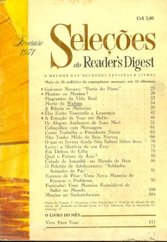 Revista Seleções Readers Digest (Tomo LVIX Nº 349, Fevereiro de 1971)