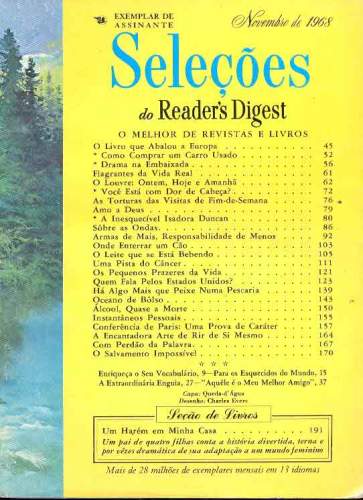 Revista Seleções Readers Digest (Tomo LIV, Nº 322, Novembro 1968)